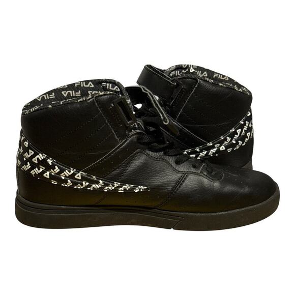 Fila F13 Strap High Top Sneakers Black White Logo Men's Size 9.5 Retro Athletic - Picture 7 of 8